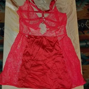 Small Red Lace Slip Victoria's Secret Lingerie